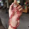 Nueva Cadena para Teléfono Móvil Fresa de Cristal Simple Lanyard para Teléfono Móvil Estilo Ins Nicho Brillante Cadena Colgante de Gama Alta Colgante