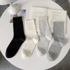 Calcetines sin costuras de primavera y verano calcetines de tubo para mujer calcetines finos de verano calcetines de malla blanco crema calcetines de algodón calcetines blancos