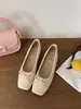 Aumento de Altura Interna de 3cm~Sapatos Vermelhos Únicos para Mulheres, Novo Estilo Primavera e Outono, Mocassins Estilo Ballet de Fada Gentil Francês, Sapatos Amarelos