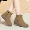 Botas de Nieve para Mujer 2026 Invierno Nuevo Estilo Felpa Gruesa Cálidas del Noreste Zapatos de Algodón Suela Gruesa Antideslizante Cremallera Lateral Botines para Mujer