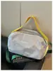 Bolsa de viaje de gran capacidad, bolsa para equipaje de viaje corto, bolsa deportiva para exteriores y senderismo, bolsa de gimnasio unisex con patchwork de colores vibrantes tipo dopamina