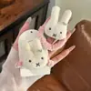 Laço de Cabelo Miffy Coelho com Strass Fofo Corda de Cabelo de Pelúcia Desenho Animado para Menina Macio e Adorável Versátil Laço de Cabelo Rosa