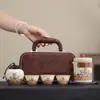 Set de Lujo Ligero Cerámica Ru Cultural y Creativo Portátil Estilo Antiguo Taza Rápida Estilo Chino Ola Negocios Tendencia Nacional Regalo para Exteriores Impresión Personalizada