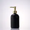 Botella de Lavado de Manos de Rayas Verticales de Alta Calidad, Vidrio Espeso, Botella Dispensadora Multifuncional para Loción y Gel de Ducha, Botella de Vidrio Resistente a la Humedad y al Calor