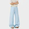 Pantalones Deportivos de Peso Pesado Color Sólido Estilo Americano Ajuste Limpio para Hombre, Marca Nueva de Moda Calle Alta Estudiante Deportivos Holgados Casuales Largos