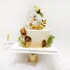 Hierro Forjado Flor Bronceado Acrílico Inglés Decoración Tarjeta Pastel de Cumpleaños Estilo Ins Repostería Postre Adorno Enchufe