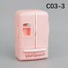 Mini Muebles Artificiales Pequeños Refrigerador Carrito de Comedor Caja Registradora Carrito de Compras Estante para Pasteles y Verduras Estante de Doble Cara Juguetes para Casa de Juego