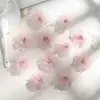 J 5cm Tecido de Organza Flores de Hibisco DIY Corsage Feito à Mão Adorno de Cabeça Tecido para Vestido de Noiva Flores Acessórios de Vestuário