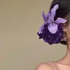 Nuevo Pin para el Cabello Morado Flor de Pura Pasión Atmósfera Trendy Estilo Festivo Pin Lateral Accesorios para el Cabello de Moda