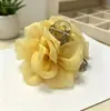 Novo Estilo Chinês Gaze Leve Flor Rosa Meio Preso Prendedor de Cabelo Flor de Cabelo de Praia Atmosfera Rabo de Cavalo Penteado Presilha de Tubarão Acessórios de Cabelo