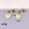 E215 Venta al por mayor Moda Europea y Americana Acero Inoxidable Cara Sonriente Oro de 18K Pendientes Joyería para Mujer