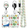 Portatarjetas temático del Día de la Enfermera con estampado, superventas transfronterizo de Amazon, con hebilla retráctil adhesiva, portatarjetas de insignia de poliéster con cordón