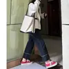 Jeans Negros de Pierna Recta para Mujer Nuevos de Tiro Alto para chica rellenita Pantalones Largos Sueltos Adelgazantes Acortados de Pierna Ancha