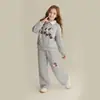 Conjunto de Ropa para Niñas Primavera y Otoño Infantil Dibujos Animados Solapa Ropa Deportiva Elegante Moderno Conjunto de Dos Piezas de Primavera para Niñas Mayores