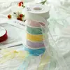Novo Produto Shangjin Fita de Seda de Neve Flor Laço de Presente Renda Acabamento Fita de Gaze Fita para Buquê Fita Decorativa DIY