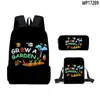 3D Novo Jogo Cultive um Jardim Mochila Mochila Escolar Mochila Bolsa Mensageiro Estojo de Lápis Conjunto de Três Peças