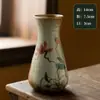 Jarrón pequeño de cerámica pintado a mano de Jingdezhen, creativo de gres, para arreglos florales, adornos para sala de estar, artículos hidropónicos de escritorio