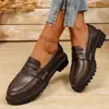Otoño 2026 Comercio Exterior Transfronterizo Tallas Grandes Cómodos Zapatos de Mujer Nueva Moda Mocasines Casuales Estilo Británico Zapatos Pequeños de Cuero