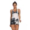 Amazon Europa y América Transfronterizo Tinta Tie-dye Yoga Fitness Sexy Ajustado Mono Shorts Pantalones de Yoga