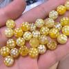 Venta al por mayor de fábrica ágata amarilla material antiguo cuenta redonda cuenta suelta cuenta moteada cuenta punto de ola cinturón de cuentas accesorios de joyería de cuero ágata antigua