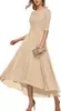 Vestido de Festa Formal Elegante com Aplicação de Renda Meia-Manga Chiffon Vestido de Noite para Convidados de Casamento