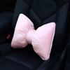 Almohada para reposacabezas de coche con forma de lazo, de felpa creativa, para la cintura y el cuello, con borde bonito para el interior del coche.