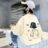 Moletom Infantil Masculino Estilo Primavera e Outono Roupas Infantis Novo Estilo Outono Top Bonito Tamanhos Médio e Grande Infantil Camada Base com Veludo Roupas para Meninos