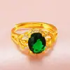 Moda Dourado Areia Vietnamita Anel Feminino de Cristal de Zircônia Ouro Imitação 24K Venda Quente Transfronteiriça Anel Ajustável