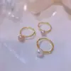 Anillo de Perla de Agua Dulce Natural para Mujer, Moda Ins Tendencia Estilo Personalidad Diseño de Nicho Sensación de Alta Gama Anillo para Dedo Índice Chapado en Oro de 14k