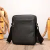 NIUCUNZH Bolso Pequeño de Hombro para Hombre de Cuero Genuino Patrón Lichi Piel de Vaca Bolso Bandolera Pequeño Elegante para Viajes Diarios para Hombre
