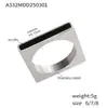 Anel quadrado geométrico acrílico simples misterioso estilo europeu e americano joia da moda pulseira de aço inoxidável banhada a ouro 18K