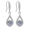 Moda simples brincos de moissanite ao vivo brincos banhados a ouro 18K na moda temperamento em forma de gota embutido brincos de zircão para mulheres