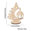 Manualidades Navideñas de Madera Decoraciones de Árbol de Navidad Huecas Adornos Decoración de Mesa para Niños DIY Soporte de Exhibición