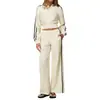Conjunto Esportivo Transfronteiriço Outono Inverno Moda Feminina Casual com Capuz Bloco de Cores Zíper Manga Longa Moletom Calça de Moletom Conjunto de Duas Peças 3005