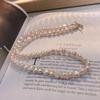 Collar de Perlas Barrocas de Agua Dulce Cadena Ligera para Clavícula Temperamento Diario Corto Ottock Ligero de Doble Cara Cadena para el Cuello de 38 cm