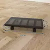 Bandeja rectangular para macetas móviles, hierro forjado con ruedas, ruedas universales, transpirable, engrosada, tamaño grande, base cuadrada para plantas verdes