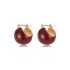Pendientes de gota de esmalte esmaltado estilo hemisferio estilo retro Maillard para mujer, diseño de nicho de lujo ligero, de gran sentido, para otoño e invierno.
