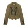 Moda Femenina AliExpress Transfronteriza Primavera 2026 Elegante Sencilla Textura Gamuza Botón Nudo Chaqueta 4344800