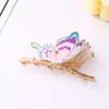 Lugar de Celebridad de Internet 9 Colores Mariposa Pintada Elegante Pasador Antiguo Parte Trasera de la Cabeza Cabello Tocados Pinza de Tiburón Pinza de Agarre Tocados Femeninos