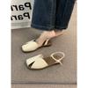 Sandalias de Viaje Baotou Color Marrón Brisa Nocturna Ropa Exterior para Mujer 2025 Verano Retro Francés Estilo Hada Mary Jane Zapatos Romanos