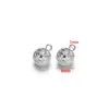 Colgante de cuenta de copo de nieve, cuenta esférica de acero inoxidable con anillo soldado, collar simple para DIY, accesorio para ropa, venta al por mayor