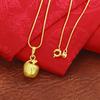 Collar de moda para mujer, de latón, seguro, pequeño, de manzana sólida, no se decolora con el tiempo, chapado en moneda europea, oro arena de Vietnam