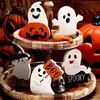 Ornaments Criativos de Fantasma para Halloween Conjunto de Cinco Peças com Chapéu de Bruxa, Abóbora, Slogan "Boo", Fantasminha, Decoração de Atmosfera Festiva