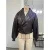 Ropa europea y americana para mujer transfronteriza, bestseller de AliExpress, chaqueta bomber de imitación de cuero de lichi de moda francesa