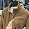 Cárdigan de Polar para Hombre con Cuello Alto, Chaqueta de Polar Otoño e Invierno, Chaqueta de Polar Gruesa para Comercio Exterior Transfronterizo