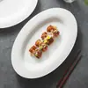 Plato para Pescado con Puntos de Perla de Fábrica para Uso Doméstico Nuevo Modelo 2026 Exquisito Plato de Cerámica Blanca Ovalado para Pescado al Vapor con un Tacto Premium