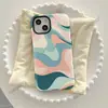 Estilo Comercio Exterior Funda de Teléfono Fresca Morandi para iPhone 15 Pro Mate Agujero Grande Funda con Película Magnética Apple 18 Pro