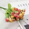 Bell Shi Qi Flor Artificial Multi-Cabeça Buquê de Rosas Pequena Rosa Botão de Flor Falsa Buquê de Rosas Botão de Pérola Casa Atacado