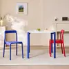Silla de Plástico para Exteriores Silla con Respaldo Engrosado Silla de Ocio Comercial para el Hogar Silla de Comedor Moderna Simple Exterior de Ocio
