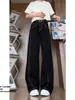 Pantalones de Hoz Ajustados Vintage de Primavera y Otoño Unisex Casual Sueltos Retro con Pliegues Silueta Jeans